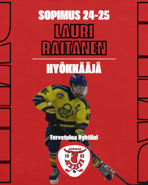 Lauri Raitanen siirtyy Kurikan Ryhtiin!