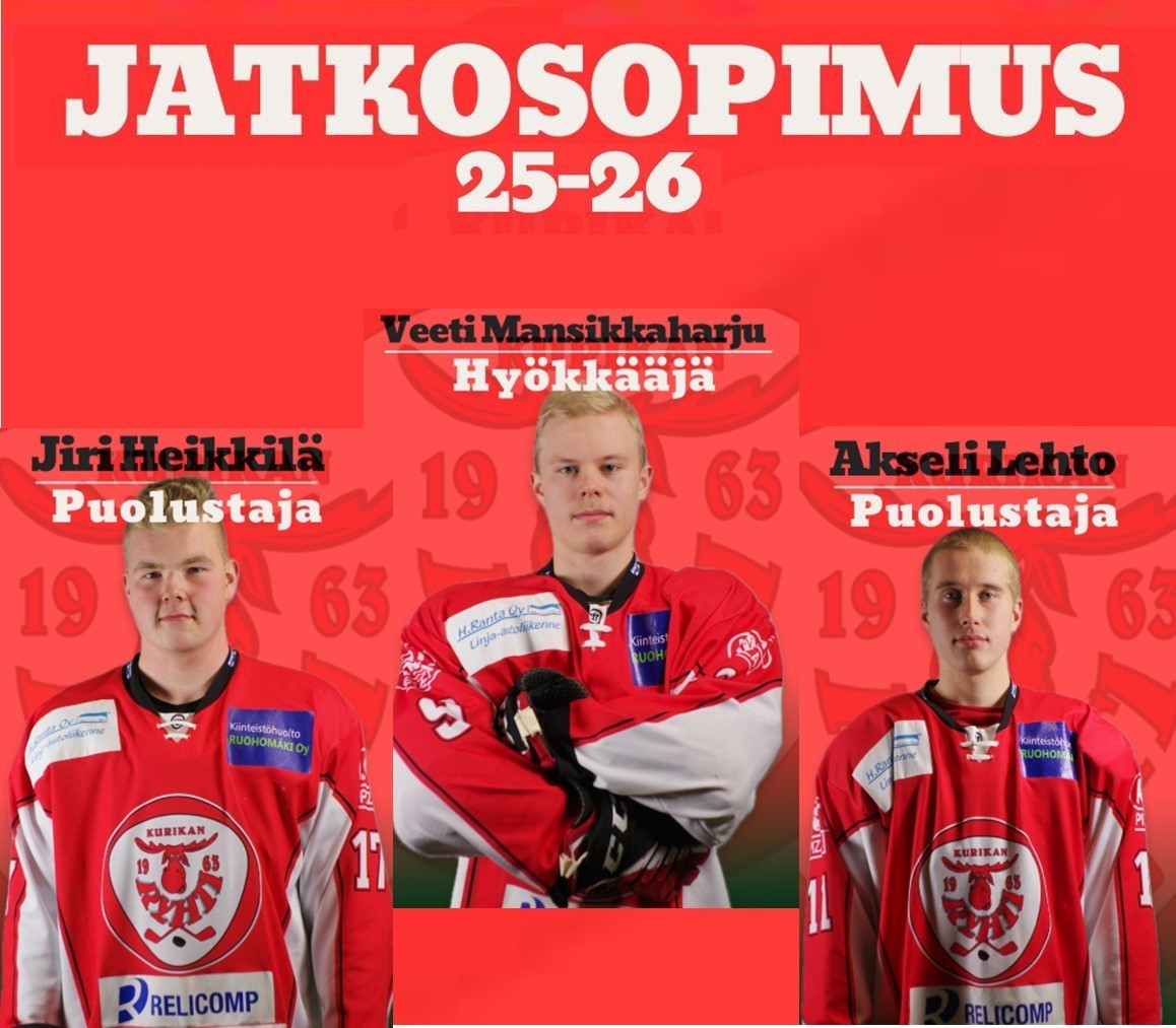 Lehdolle, Mansikkaharjulle ja Heikkilälle jatkosopimukset