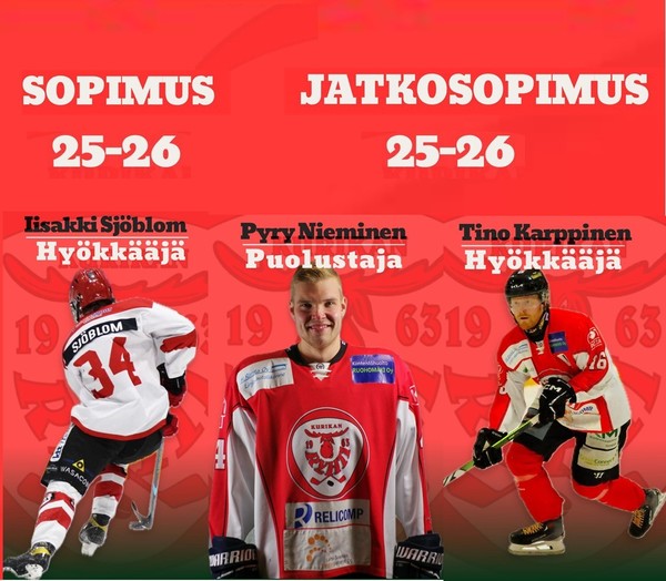 ​Sjöblom palaa Ryhtiin, Karppiselle ja Niemiselle jatkosopimus
