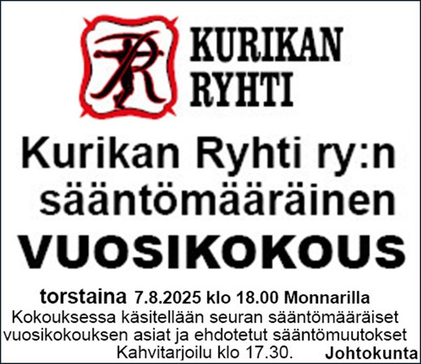 Ryhdin vuosikokous to 7.8.