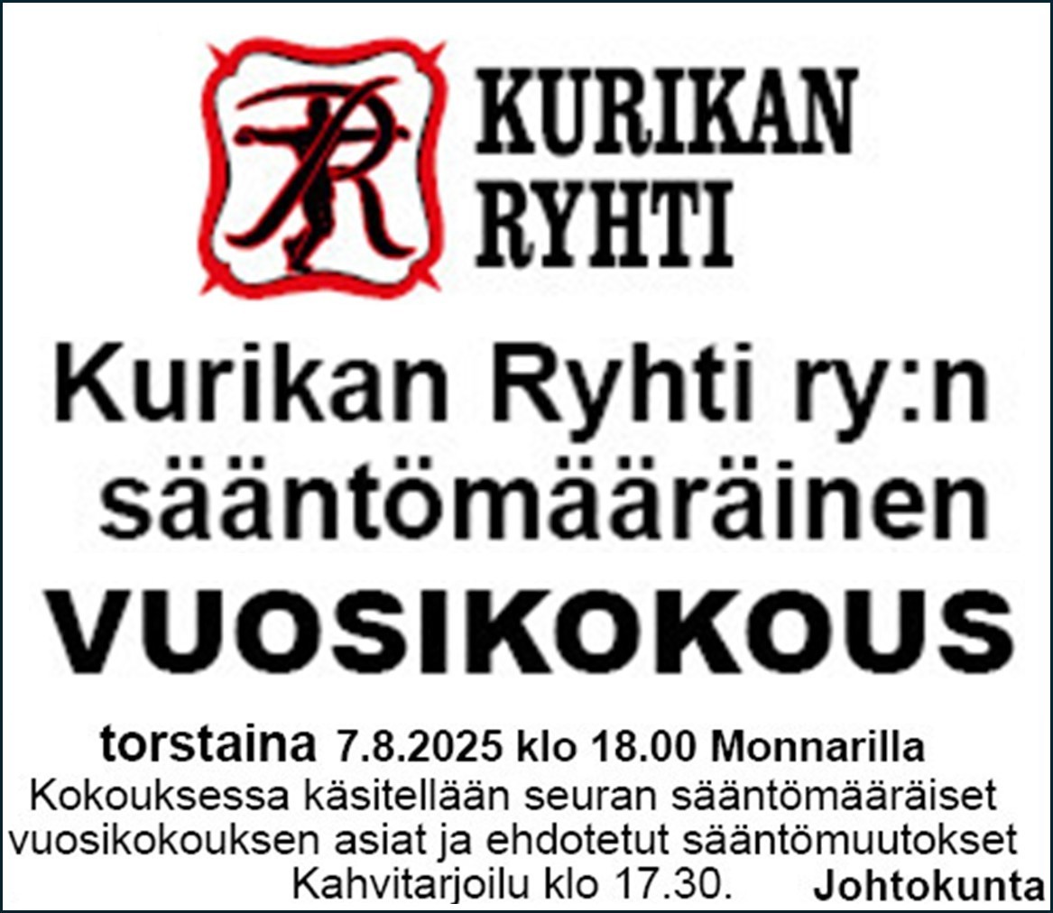 Ryhdin vuosikokous to 7.8.