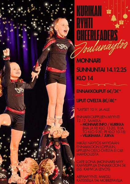Cheerleading Joulunäytös sunnuntaina 14.12.2025!