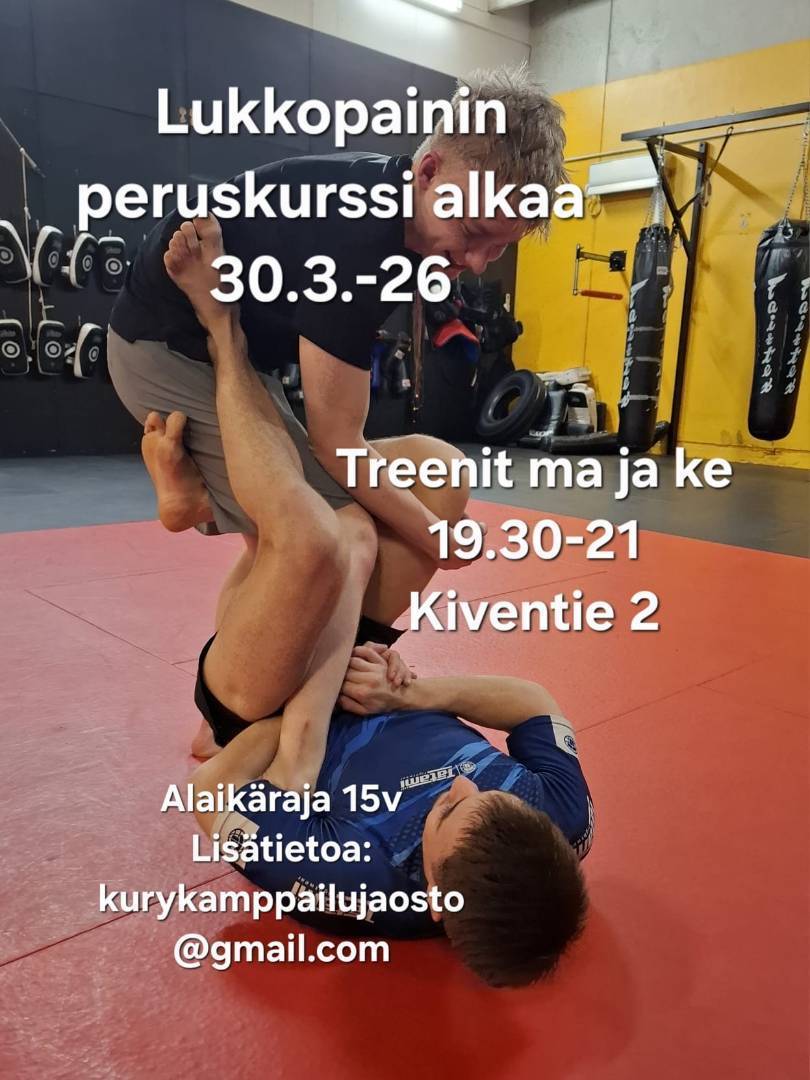 Lukkopainin peruskurssi alkaa 30.3.2026 klo 19.30!!!