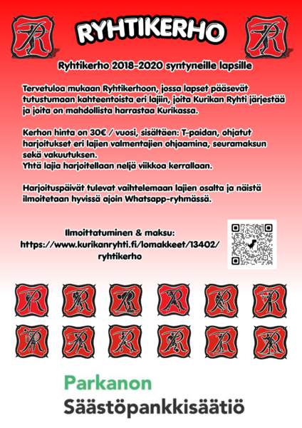 Ryhtikerho 2018 - 2020 syntyneille lapsille. 