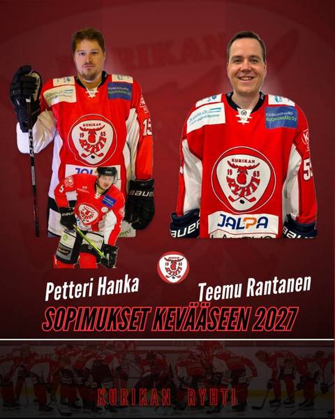 Petteri Hanka ja Teemu Rantanen sopimuksiin Ryhdin kanssa