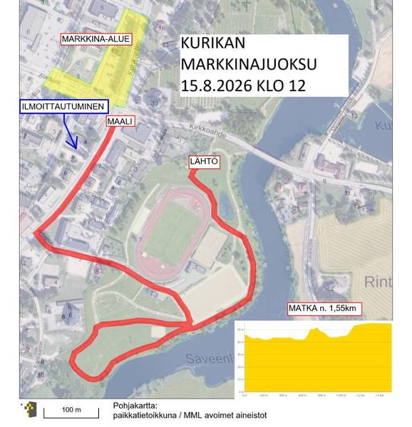 Markkinajuoksu juostaan lauantaina 15.8.2026 klo 12.00