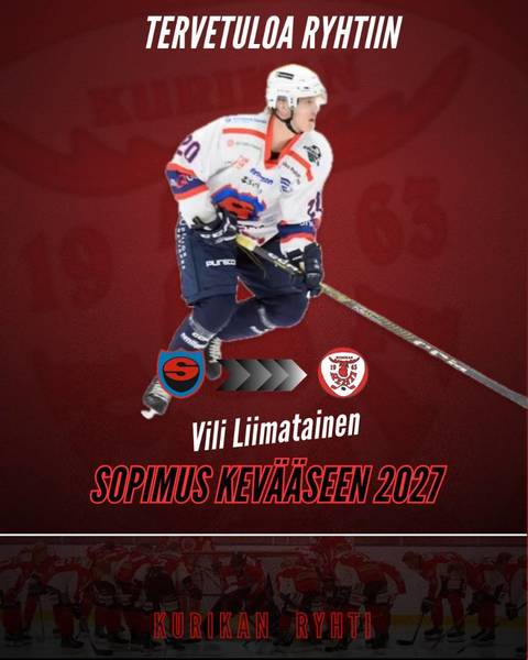​Vili Liimatainen vahvistaa Ryhdin hyökkäystä