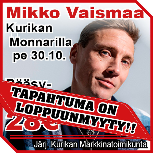 LOPPUUNMYYTY Pe 30.10. stand up-koomikko Mikko Vaismaa