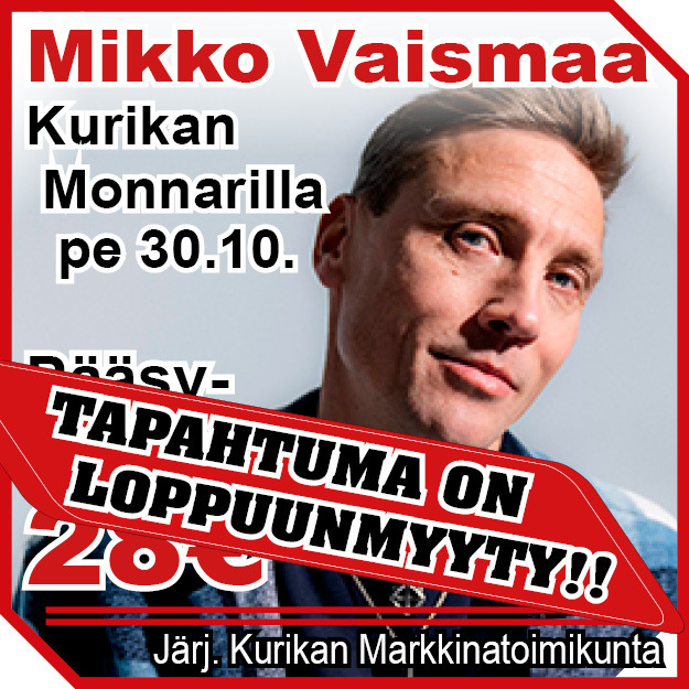 LOPPUUNMYYTY Pe 30.10. stand up-koomikko Mikko Vaismaa