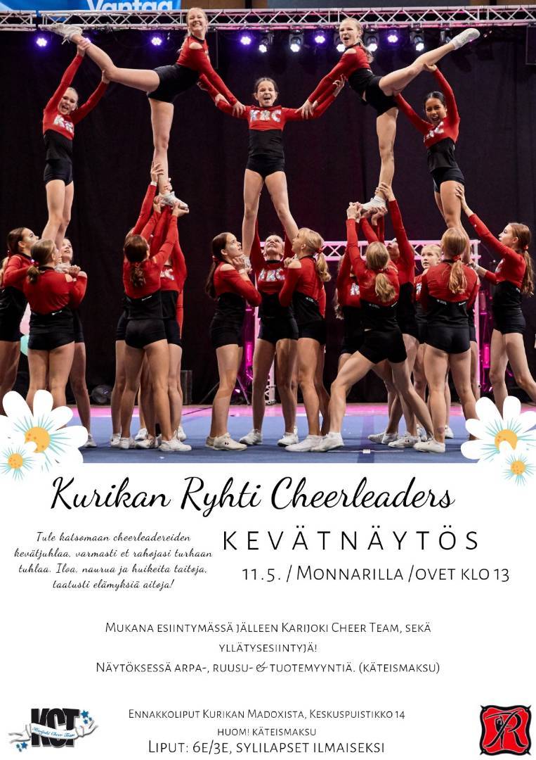 Cheerleading kevätnäytös 11.5.2019 Monnarilla