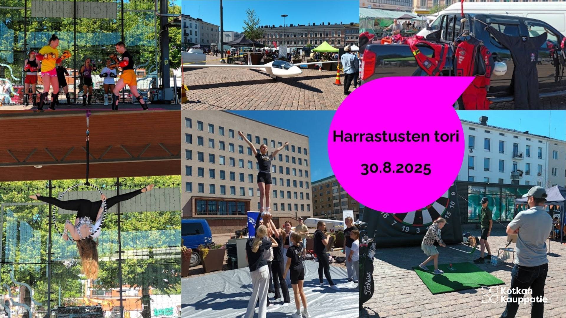 Harrastusten tori-tapahtuma Kotkan kauppatorilla 30.8.2025!