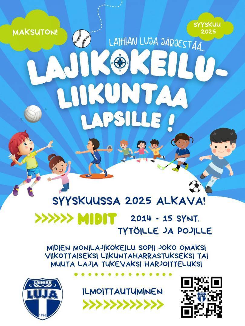Lajikokeiluliikuntaa 2014-2015 syntyneille 
