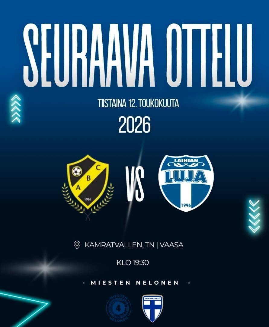 Miesten kausi jatkuu Vaasassa Tiistaina 12.5. 