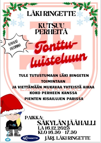 LäKi Ringette kutsuu perheitä tonttuluisteluun 16.12.