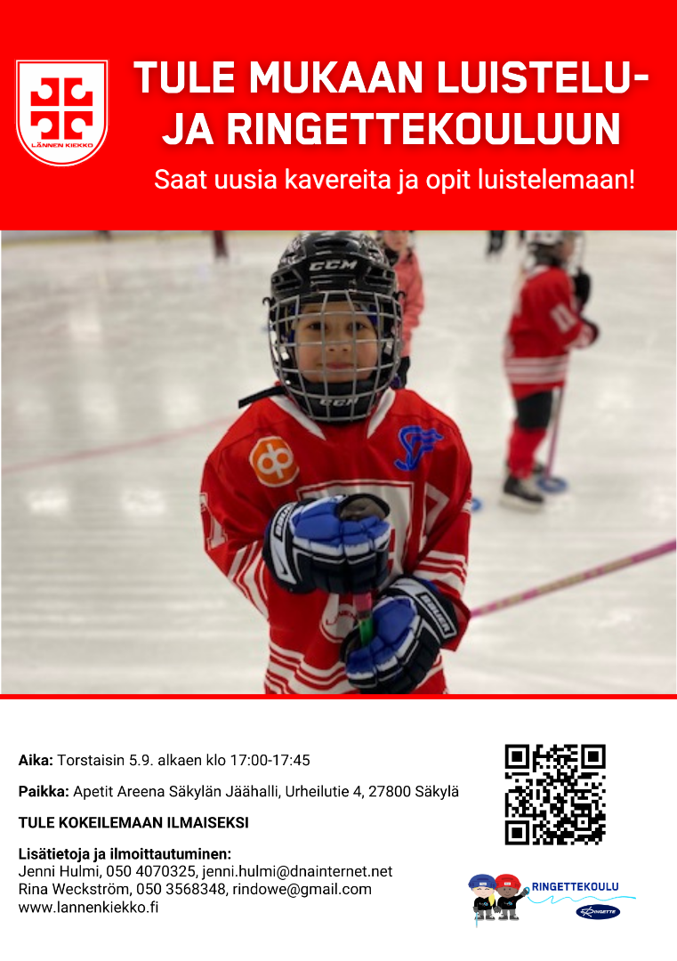 Ringettekoulu alkaa 12.9!