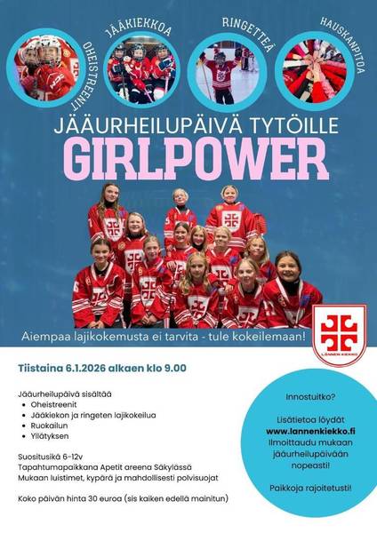 ​GirlPower – Tyttöjen Jääurheilupäivä 6.1.2026