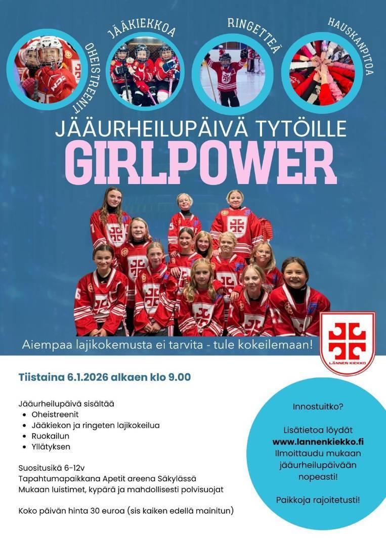 GirlPower – Tyttöjen Jääurheilupäivä 6.1.2026