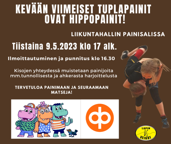 Tupla/Hippopainit 9.5.2023 klo 17 alkaen