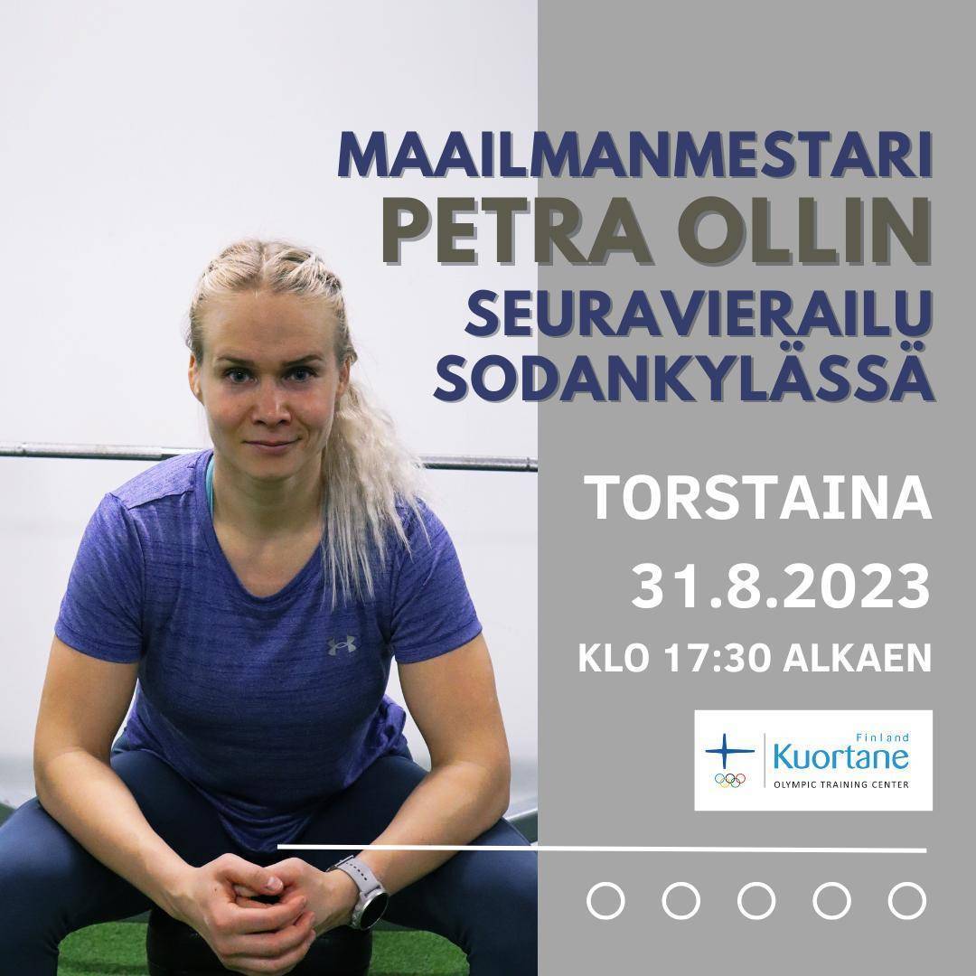 Maailmanmestari Petra Olli Sodankylässä torstaina 31.8.2023