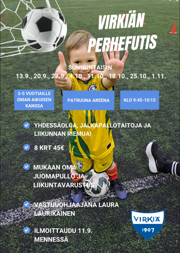 Virkiä Jalkapallon Perhefutis jatkuu syksyllä!
