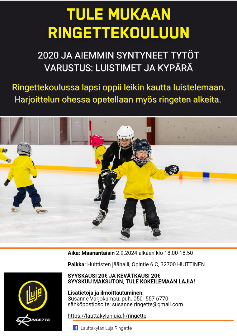 Ringettekouluun ilmoittautuminen alkanut!