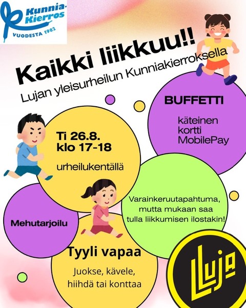 Kunniakierros juoksutapahtuma ja Metsä Group -seurakisojen palkintojen jako ti 26.8.2025!