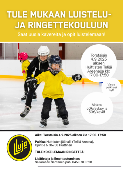 Luistelu- ja ringettekoulu alkaa taas!