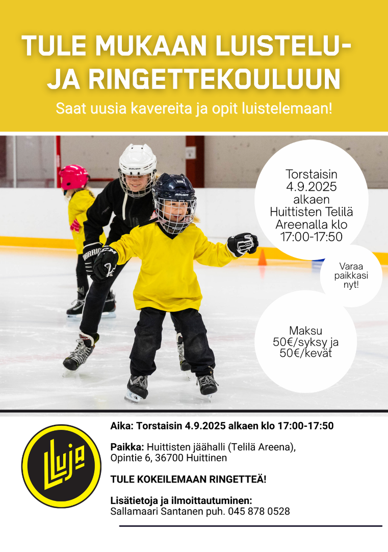 Luistelu- ja ringettekoulu alkaa taas!