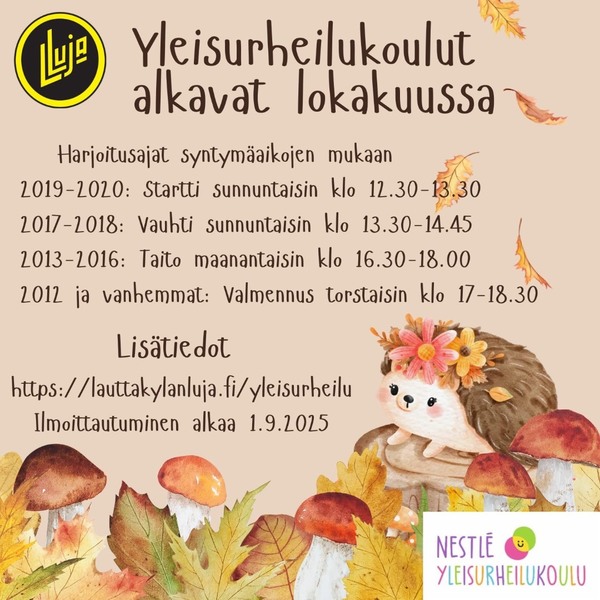 Tule mukaan Nestlé-yleisurheilukouluihin tai valmennusryhmään kaudelle 2025-2026!