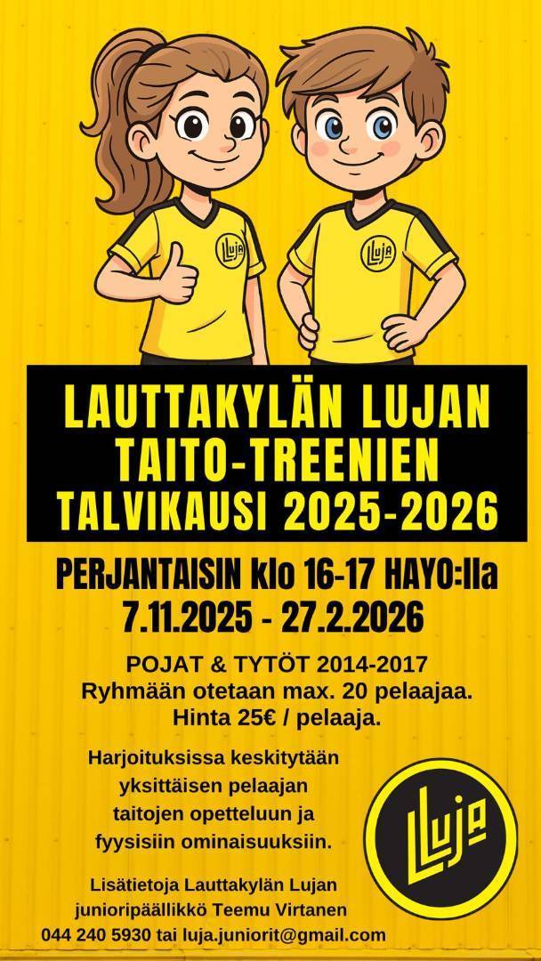 Taito-treenien ilmoittautuminen on auki