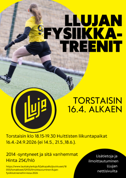 Fysiikkatreenit alkaa 16.4.