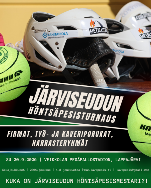 JÄRVISEUDUN HÖNTSÄPESISTURNAUS 2026!