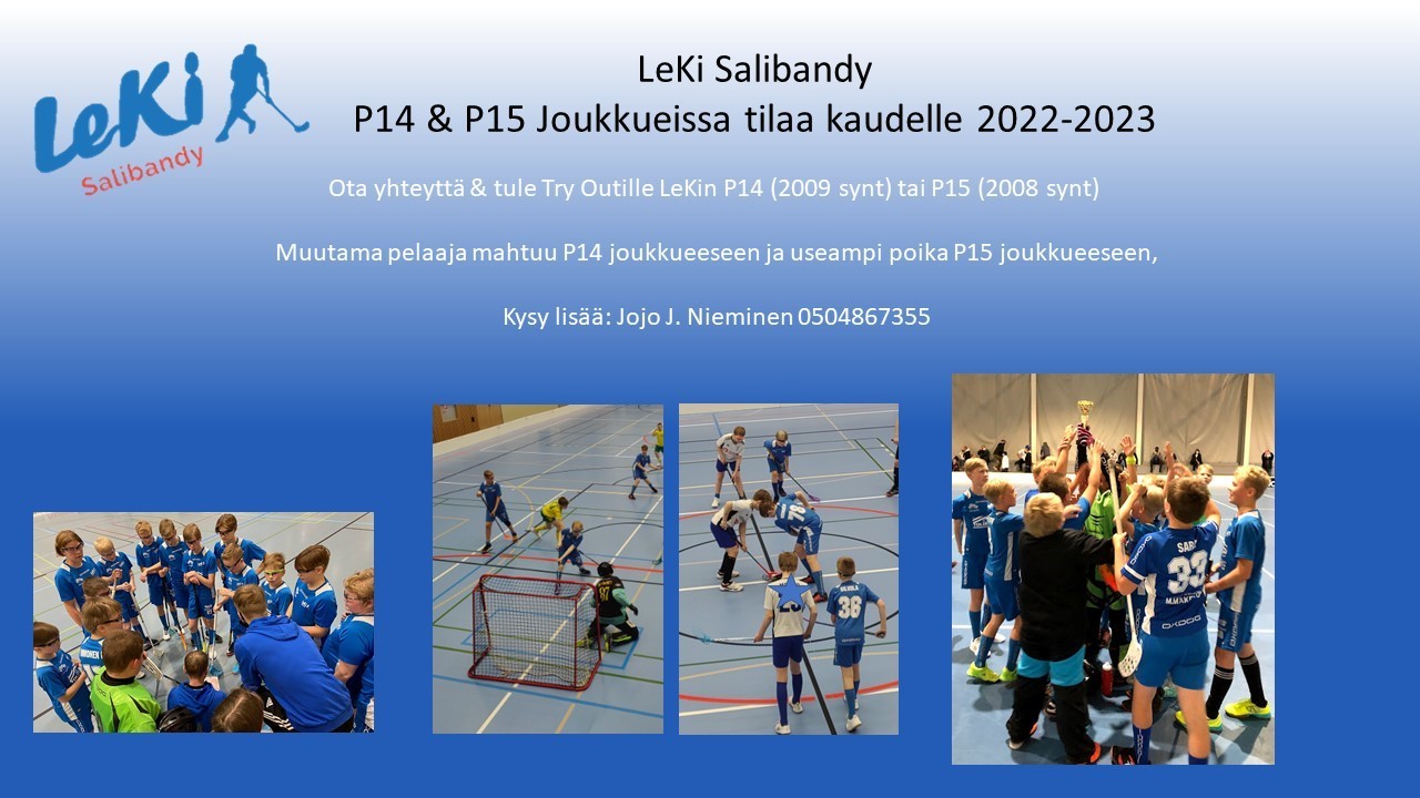 LeKi P14 ja P15 hakevat uusia pelaajia ensi kaudelle 2022-2023