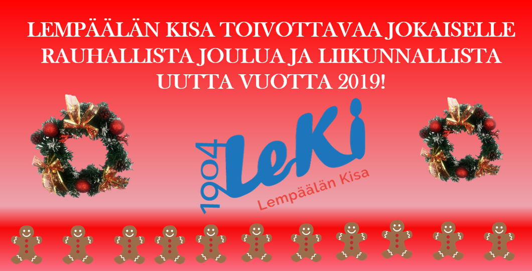LeKi toivottaa kaikille hyvää joulua ja liikunnallista vuotta 2019!