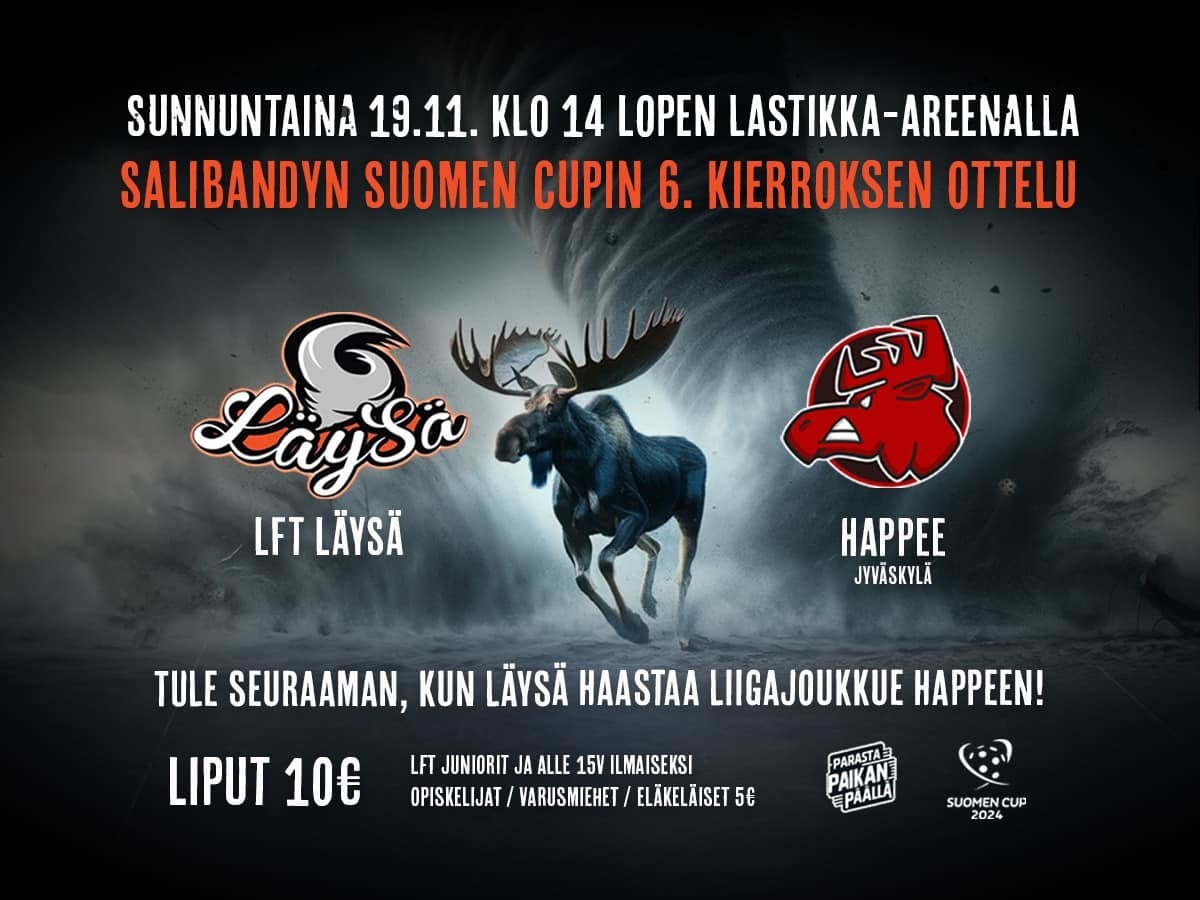 LäySä vs Happee Lastikassa sunnuntaina 19.11. klo 14.00 