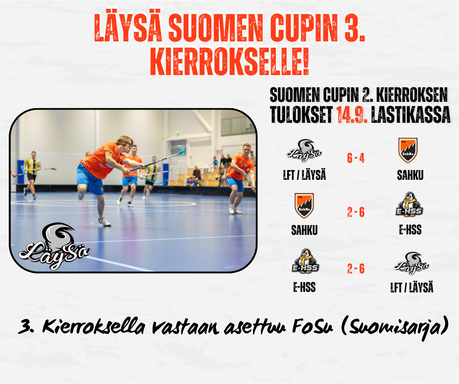 ​LäySä Suomen Cupin 3. kierrokselle!