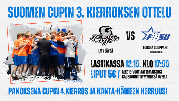 Suomen Cup: LFT/LäySä vs FoSu la 12.10. klo 17.00 Lastikassa