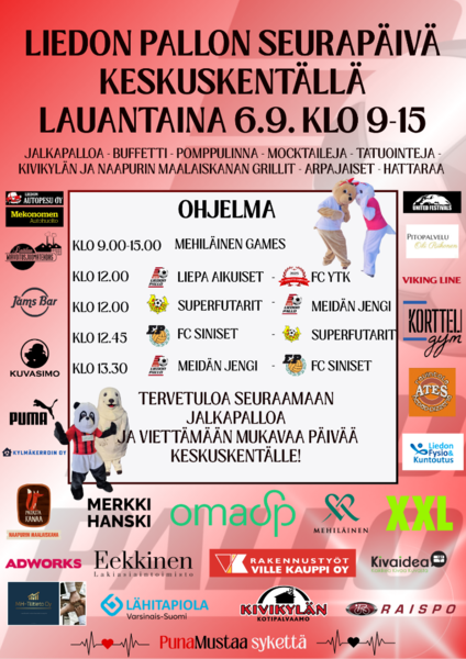 Liedon Pallon Seurapäivä! Tervetuloa!