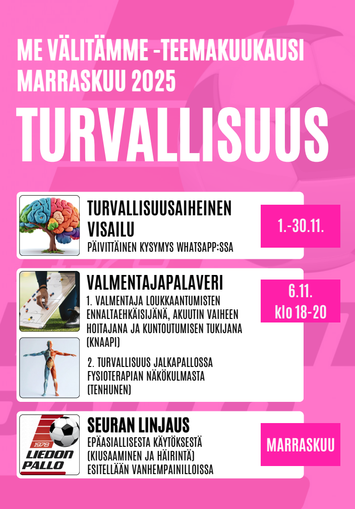 ME VÄLITÄMME -TEEMAKUUKAUSI: TURVALLISUUS
