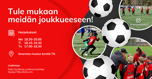 Tervetuloa mukaan meidän joukkueeseen! ⚽♥️🖤