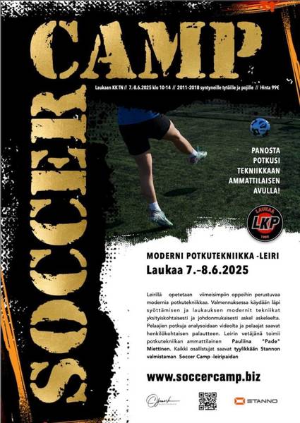 Soccer camp-potkutekniikkaleiri 7.-8.6.2025