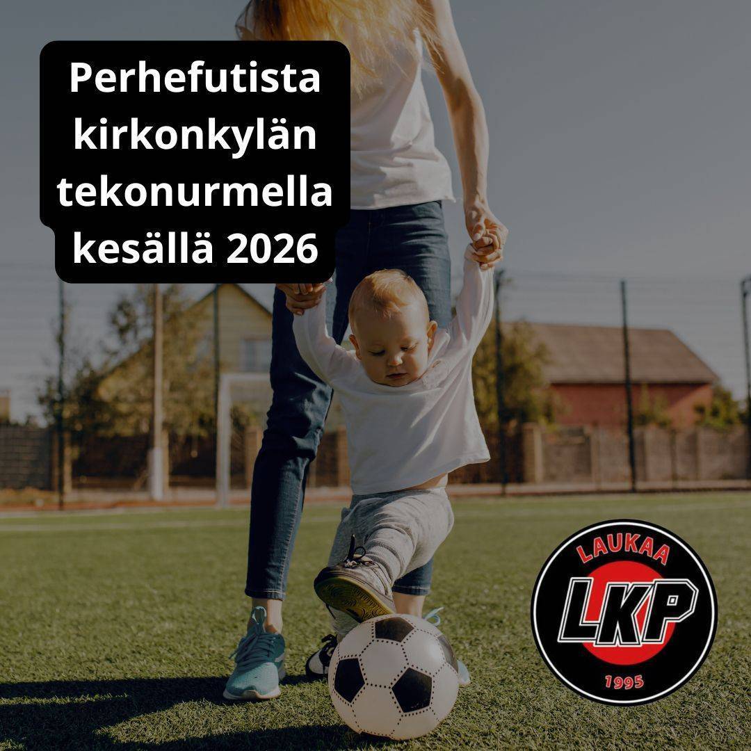 Perhefutista kirkonkylän tekonurmella kesällä 2026