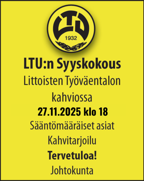 LTU ry:n syyskokous järjestetään 27.11.2025