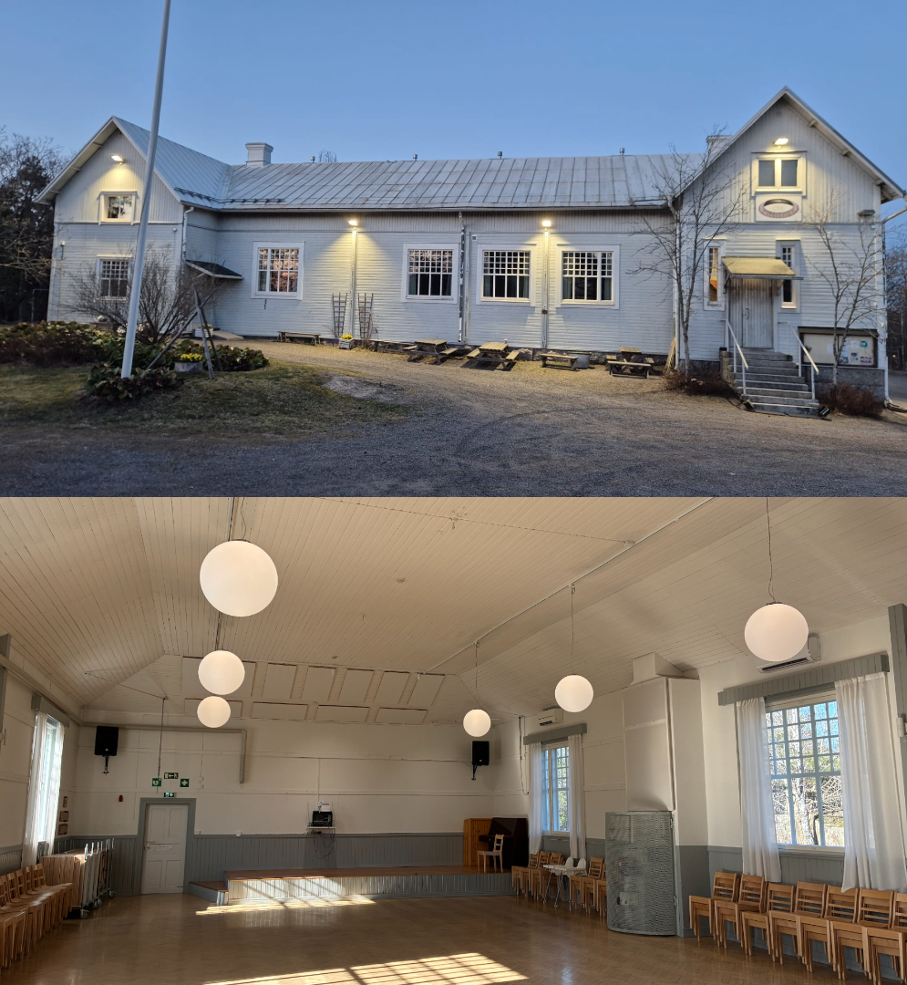 Työväentalon valaisinremontti on valmistunut