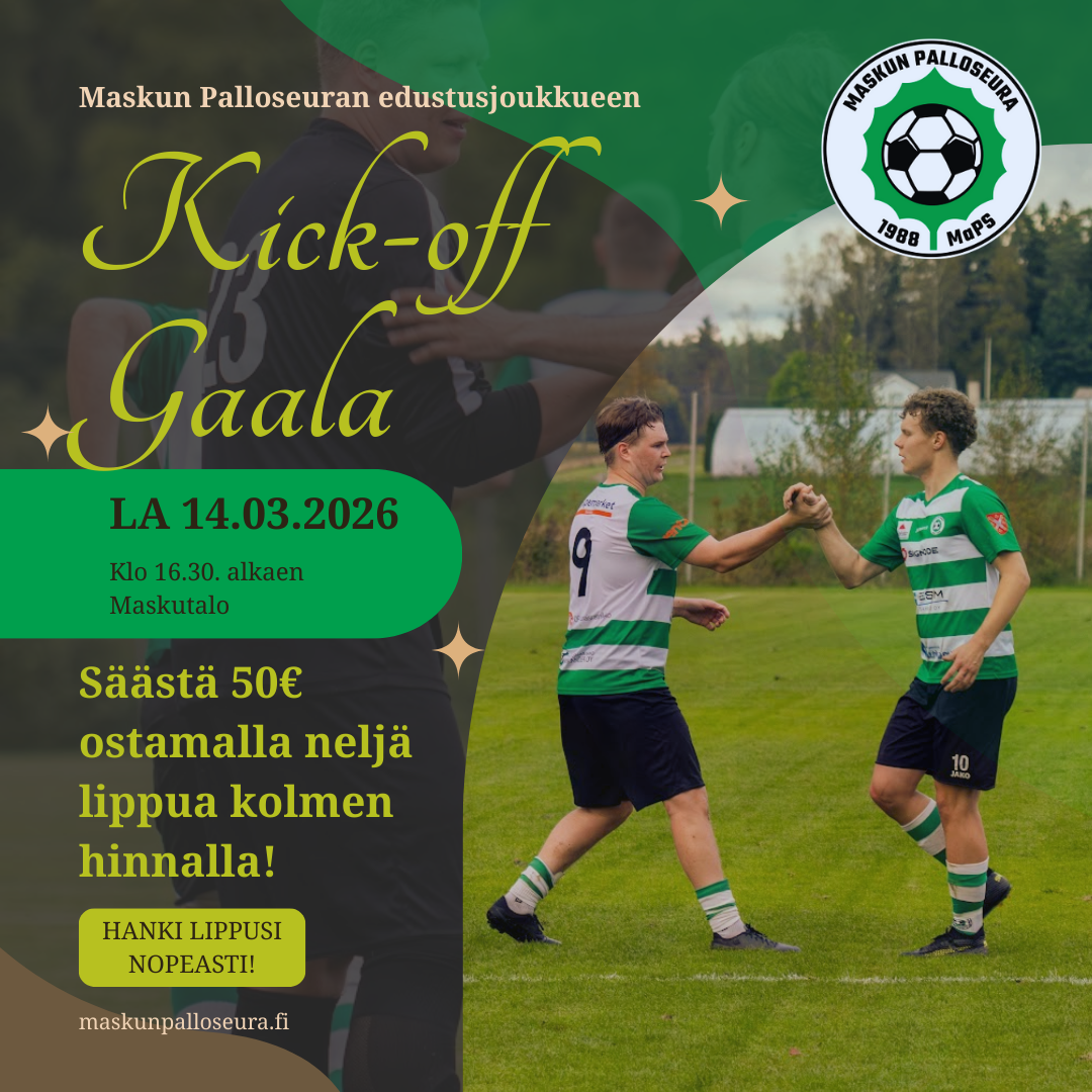 Säästä 50€ ostamalla alennushintaiset Kick-Off Gaalaliput nyt!