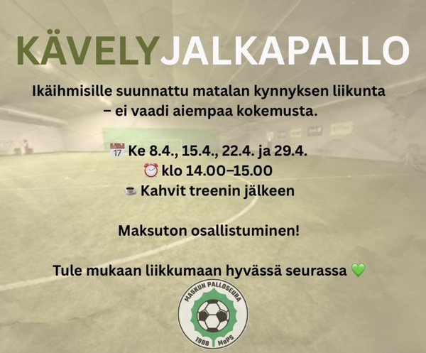 KÄVELYJALKAPALLO – hyvää liikettä ja yhdessäoloa! ⚽☕