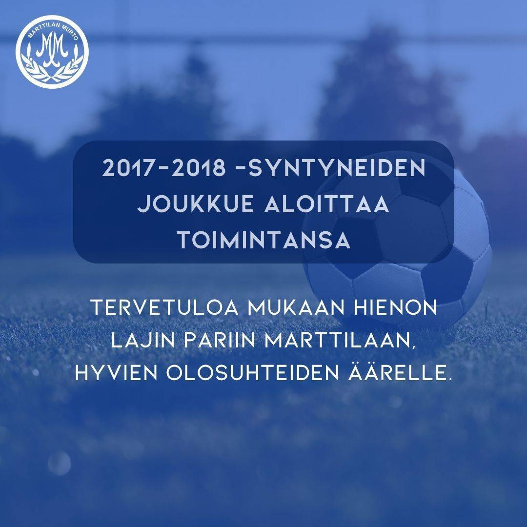 Uusi jalkapallojoukkue 2017-2018 syntyneille