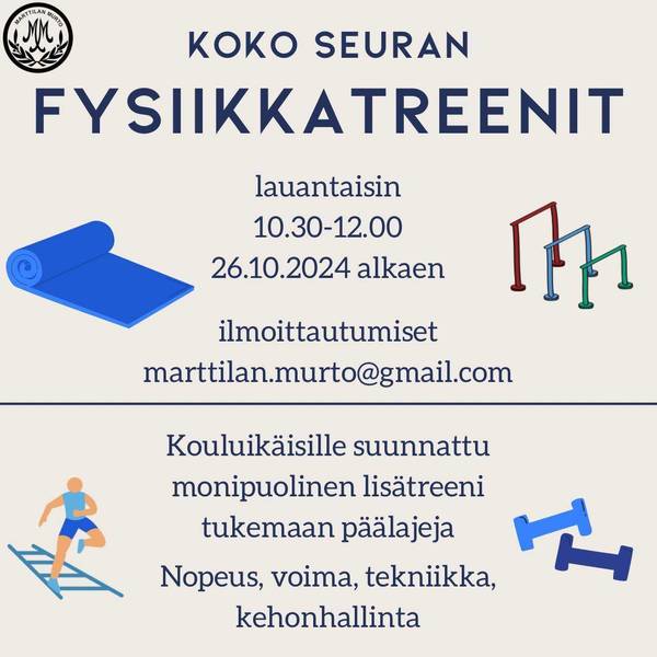 Fysiikkatreenit alkavat