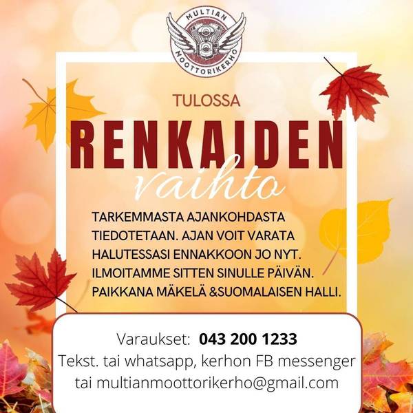 Syksyn renkaidenvaihto 