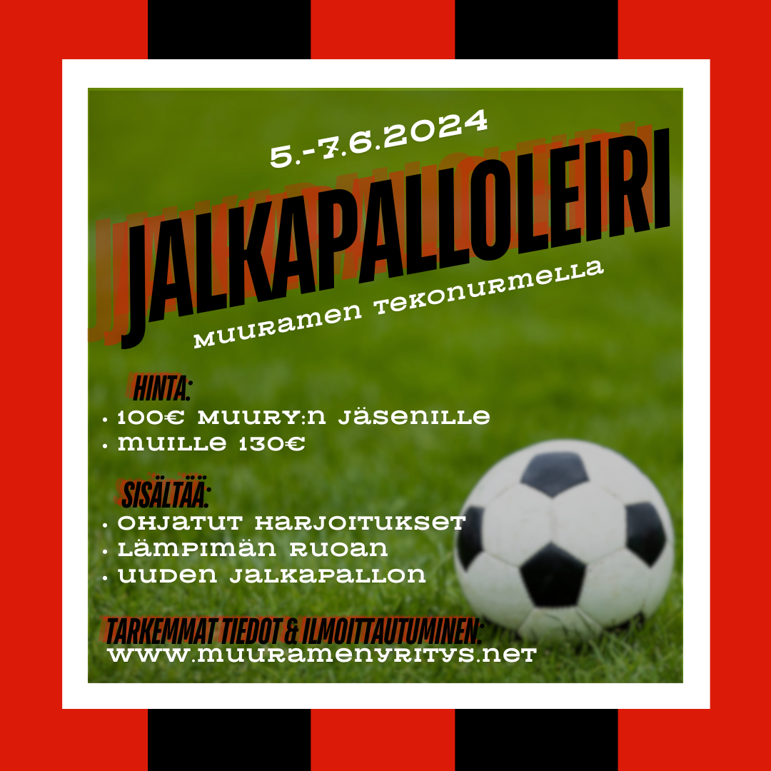 Kesän jalkapalloleirille ilmoittautuminen on nyt alkanut!